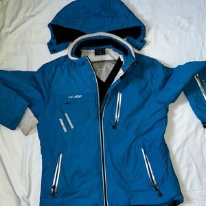 Hyra Sky Blue Ski Jacket with Removable Hood